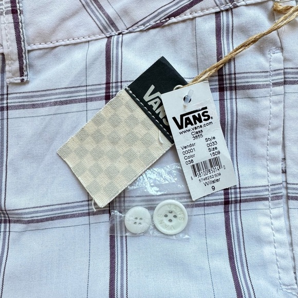 Vans Cream and Brown Plaid Men Shorts - Picture 5 of 12